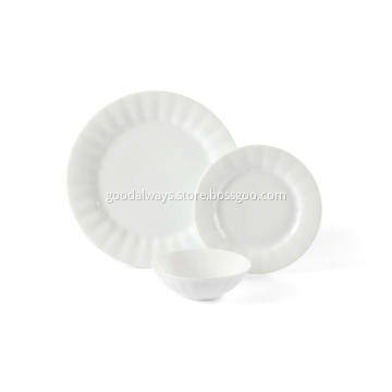 Embossed 18pcs dinner set used in restaurant